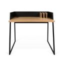 Crni stol s detaljima od hrastovog drveta TemaHome Volga