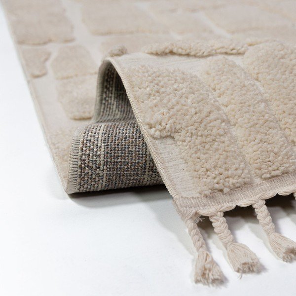 Krem tepih 200x300 cm Esra Cobbled – Flair Rugs-image-4