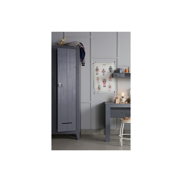 Čelični sivi dvokrilni ormar WOOOD Kluis-image-4