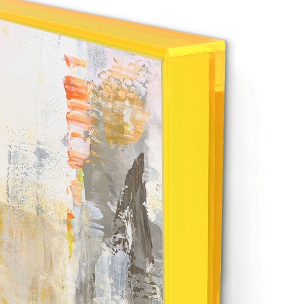 Tiskane/s ručno oslikanim elementima slike u setu 2 kom s okvirom/na platnu 41,5x41,5 cm New Age Yellow – Malerifabrikken-image-3