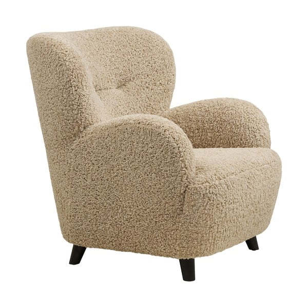 Svjetlo smeđa fotelja od bouclé tkanine Lunaro – House Nordic-image-3