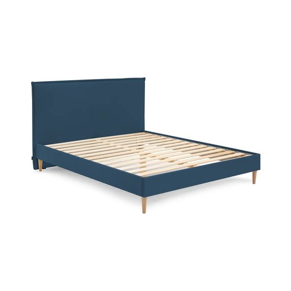 Plavi bračni krevet Bobochic Paris Sary Light, 160 x 200 cm