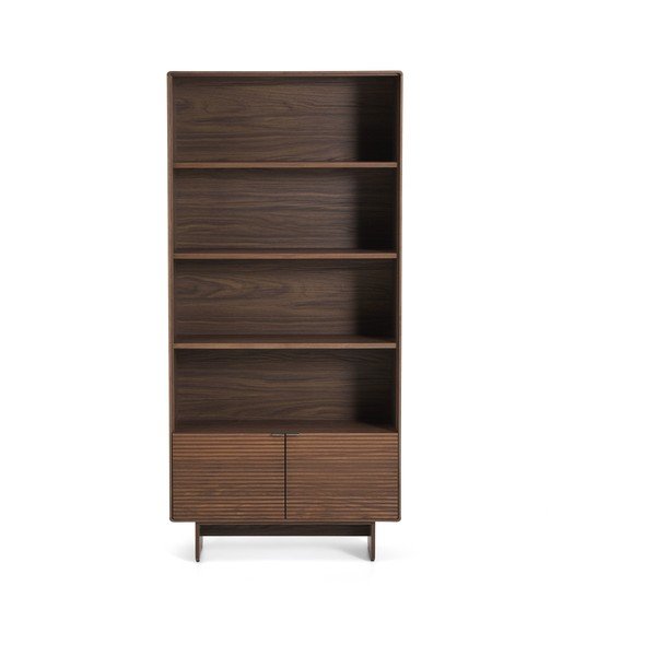 Regal u dekoru oraha u tamnoj prirodnoj boji 90x190x35 cm Norlen – Kave Home-image-3