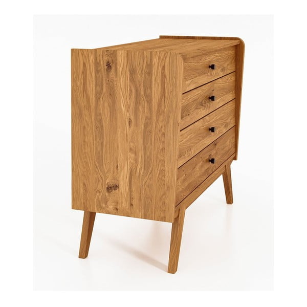 Niska hrastova komoda 100x90 cm Retro - The Beds-image-3
