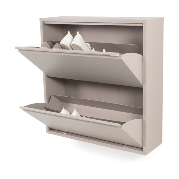 Smeđe-sivi metalni preklopni ormarić za cipele 75x77,5x22,5 cm Billy – Spinder Design-image-2