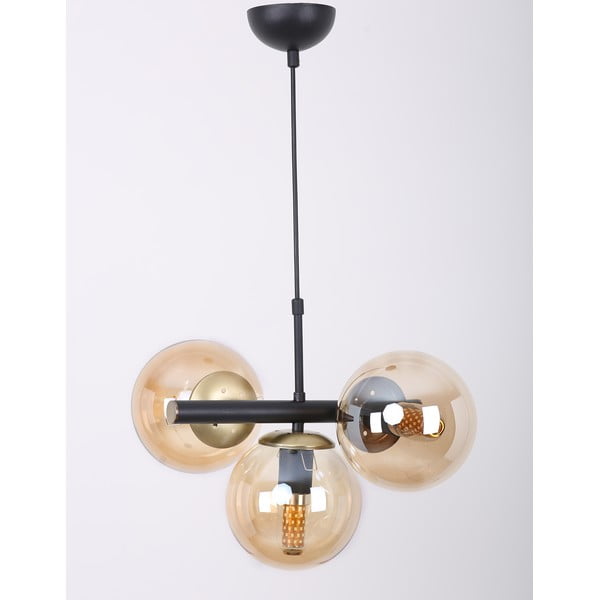 Žuta /crna viseća svjetiljka sa staklenim sjenilom ø 15 cm Cascade – Squid Lighting-image-3