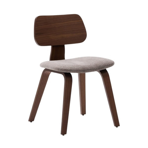 Bež/tamno smeđa blagovaonska stolica u dekoru oraha Gena – Kave Home