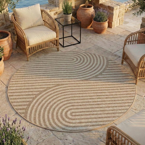 Bež okrugao unutarnji i vanjski tepih ø 80 cm Desert 1301 – Ayyildiz Carpets-image-1