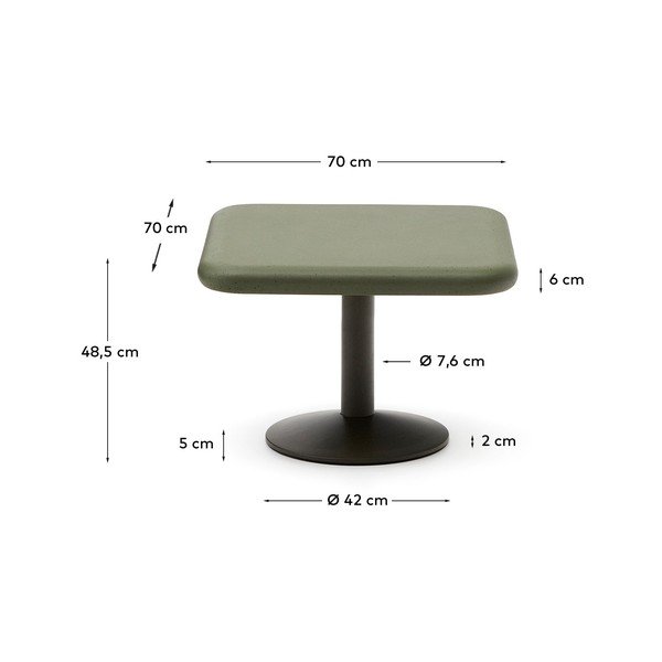Vrtni stol s betonskom pločom stola 70x70 cm Esilda – Kave Home-image-4