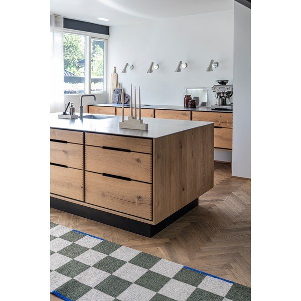Tamno zelena/krem periva staza 77x242 cm Square – Mette Ditmer Denmark-image-2