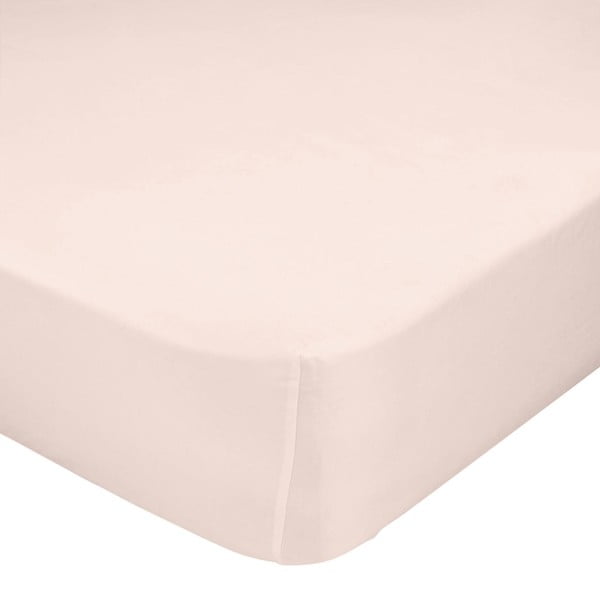Svijetlo ružičasta elastična plahta Happy Friday Basic, 140 x 200 cm
