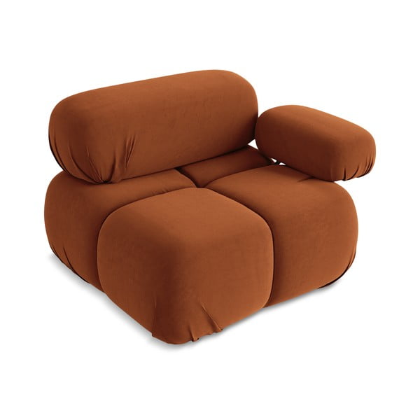 Narančasta baršunasti modularna sjedeća garnitura (s desnim kutom) Lokua – Makamii-image-3