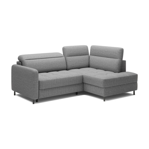 Siva baršunasti sklopiva/s prostorom za odlaganje kutna garnitura (s desnim kutom/u obliku slova L) Barea – ELTAP-image-2