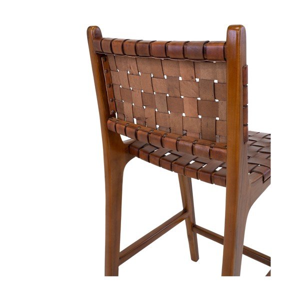 Smeđa barska stolica od masivne tikovine 101 cm Perugia – House Nordic-image-3