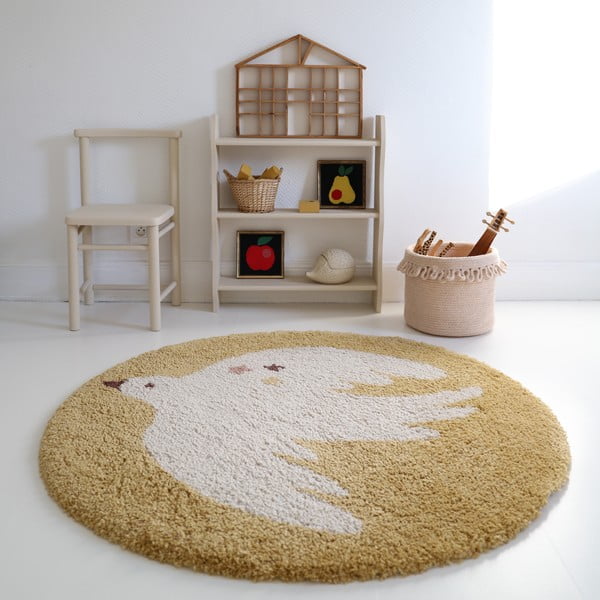 Oker žuti dječji tepih ø120 cm Bohemian Bird Miel – Nattiot-image-1