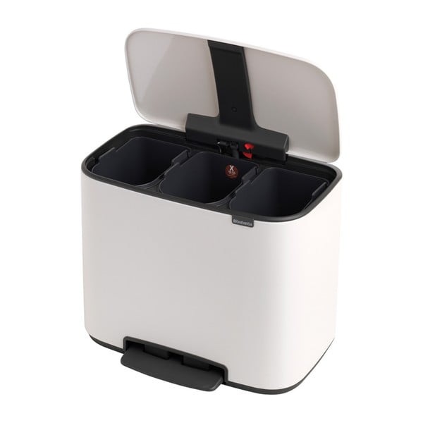 Bijela željezna kanta za smeće za odvojeni otpad/s pedalom 33 l Bo – Brabantia