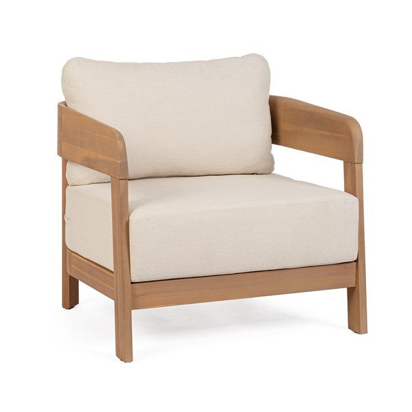 Vrtna fotelja od masivnog drveta u prirodnoj boji Pablo – Bizzotto