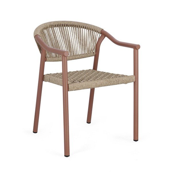 Crvena/u prirodnoj boji metalna vrtna stolica Canarias – Bizzotto