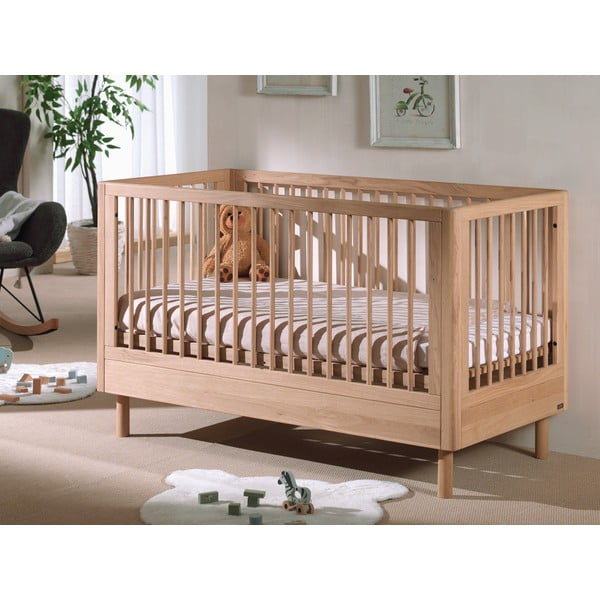 Dječji krevet od punog hrasta 70x140 cm u prirodnoj boji Forrest – Vipack-image-4