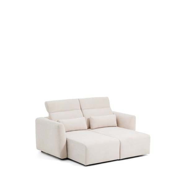 Bež podesiva sofa od šenila s ležaljkom 180 cm Lares – Kave Home-image-4