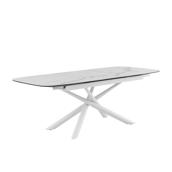 Bijeli mramorni sklopivi blagovaonski stol Sømcasa Ness, 160 x 95 cm-image-4