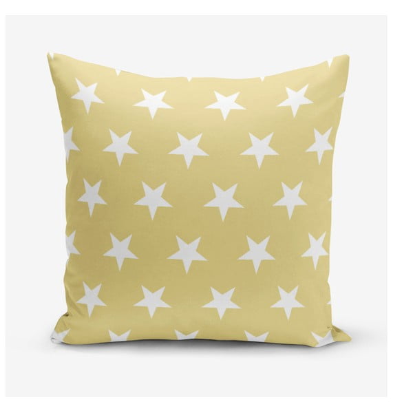 Žuta jastučnica s primjesom pamuka s motivom zvijezda