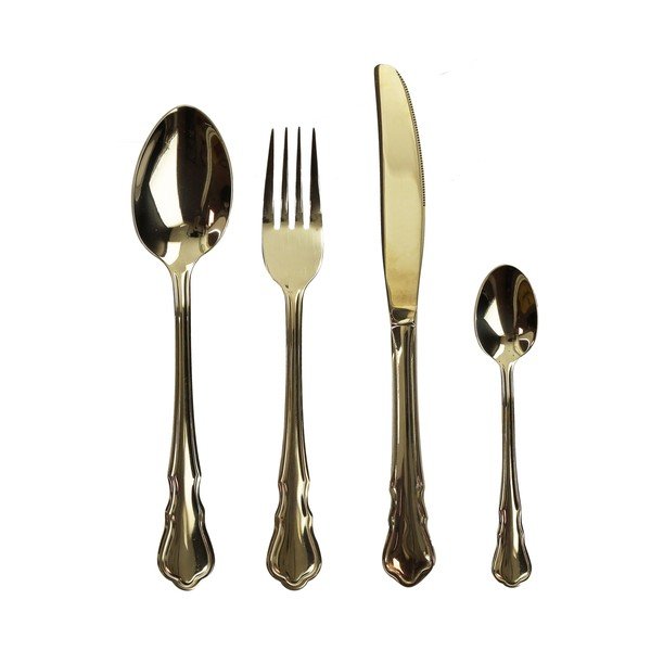 Pribor za jelo od nehrđajućeg čelika 16 kom u zlatnoj boji Posate Imperial - Brandani