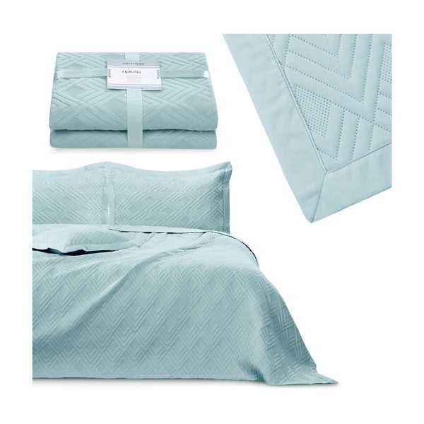 Svijetlo plavi prošiven prekrivač od mikrovlakana 220x240 cm Ophelia – Restilo-image-4