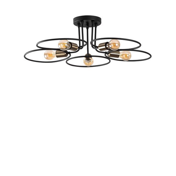 Crna stropna svjetiljka Circle – Opviq lights