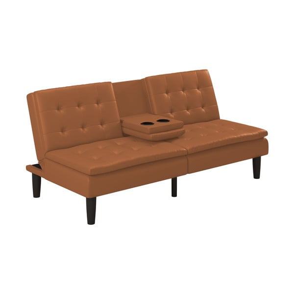 Konjak smeđa sklopiva sofa od imitacije kože 191 cm Maine – Støraa-image-1