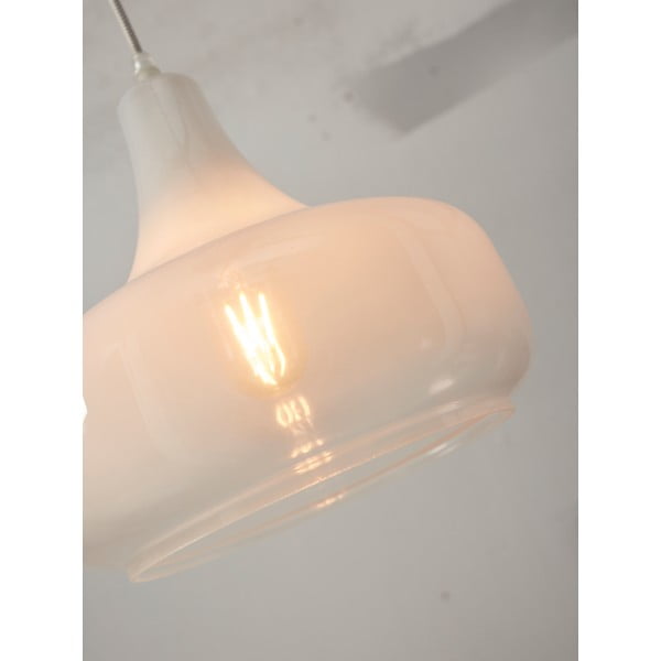 Bijela viseća svjetiljka sa staklenim sjenilom ø 25 cm Reykjavik – it's about RoMi-image-2