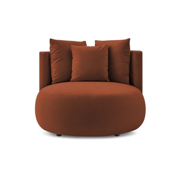 Narančasta baršunasti fotelja Cesar – Bobochic Paris-image-3