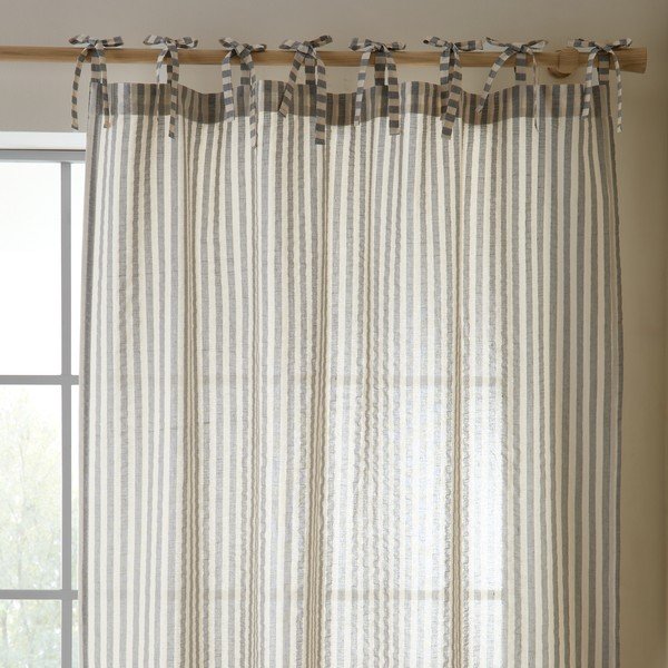 Siva zavjesa 140x183 cm Zanzibar Woven Stripe – Pineapple Elephant