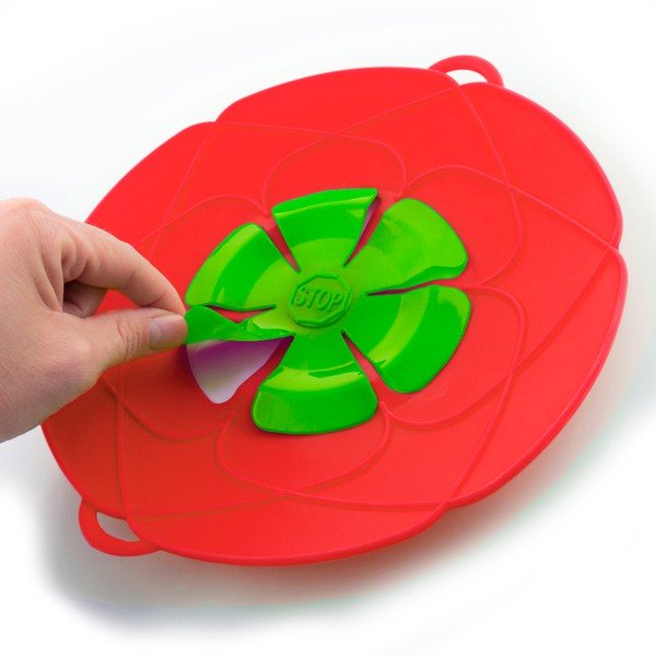 Crveni silikonski poklopac za InnovaGoods Spill lonac-image-2