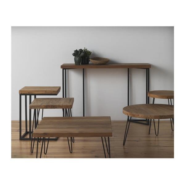 Pomoćni stolić s pločom od drveta brijesta Geese Camile, ⌀ 46 cm-image-1