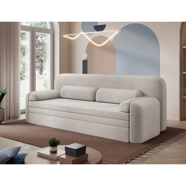 Bež sklopiva/s prostorom za odlaganje sofa od samta 236 cm Elioss – ELTAP-image-3