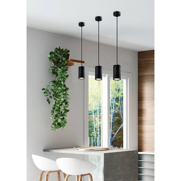 Crna viseća lampa s metalnim sjenilom ø 7 cm Tubo - Candellux Lighting-image-1