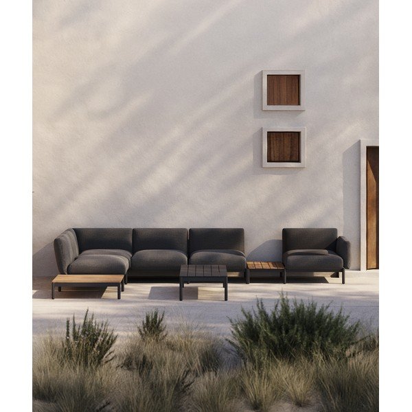 Tamno siva podstavljena vrtna sofa (s lijevim kutom) Sorells – Kave Home-image-1