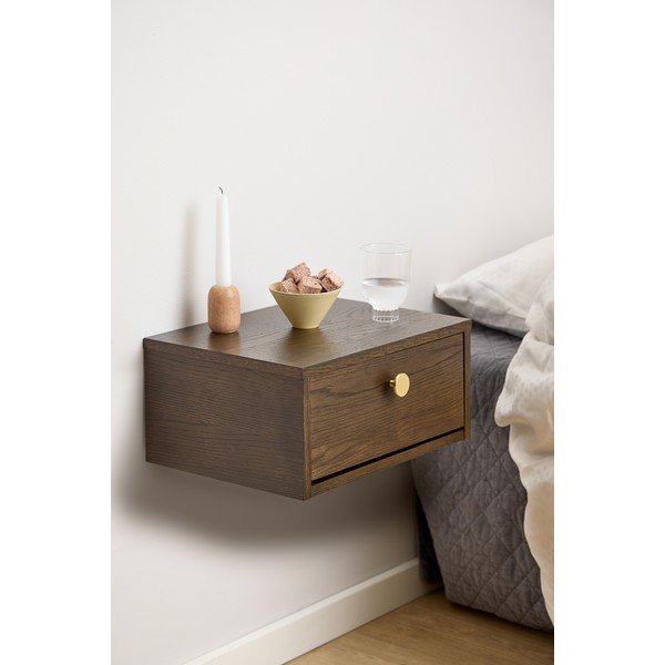 Noćni ormarić u dekoru hrasta u tamnoj prirodnoj boji Monfort – Actona-image-1