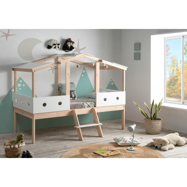 Bijeli podignuti dječji krevet Marckeric Compte, 90 x 190 cm-image-1