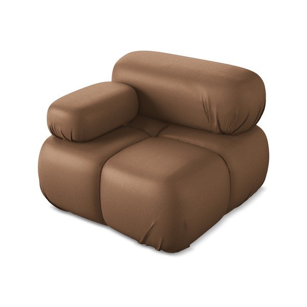 Smeđa modularna sjedeća garnitura od imitacije kože (s lijevim kutom) Lokua – Makamii-image-1