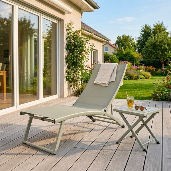 Smeđe-siva metalna vrtna ležaljka Taylor – Bizzotto-image-1