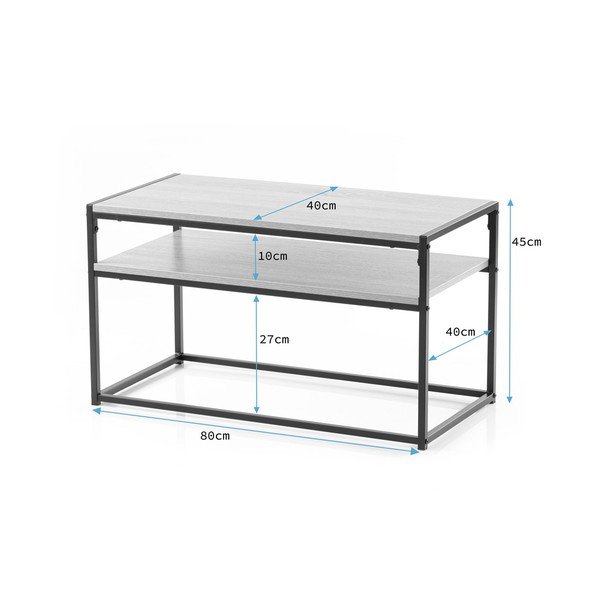 Smeđi stolić za kavu s pločom stola u dekoru oraha 40x80 cm Pjan – Homede-image-4