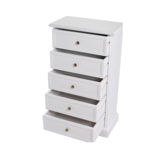 Bijela komoda s 5 ladica Folke Torino, dužine 50 cm-image-2