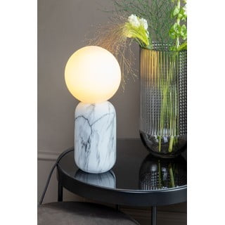 Bijela stolna lampa u mramornom dekoru Leitmotiv Gala, visina 32 cm