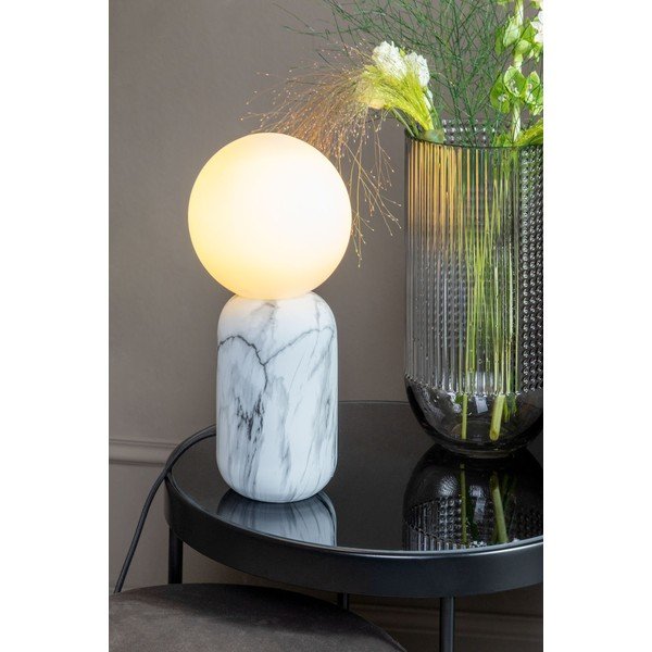 Bijela stolna lampa u mramornom dekoru Leitmotiv Gala, visina 32 cm-image-1