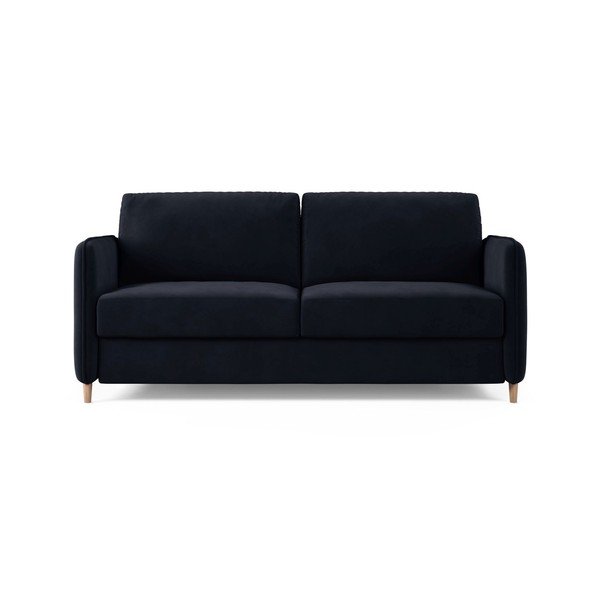 Plava baršunasti sofa za spavanje 184 cm – Micadoni 