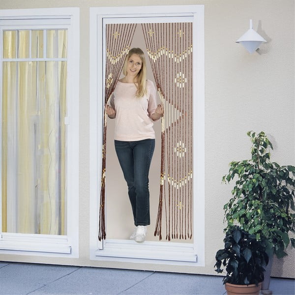 Zavjesa za vrata od bambusa u prirodnoj boji 90x200 cm Rhombus – Maximex-image-3