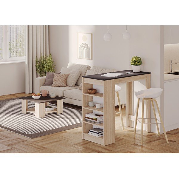 Barski stol s crnom pločom stola 50x115 cm Aravis – TemaHome-image-1