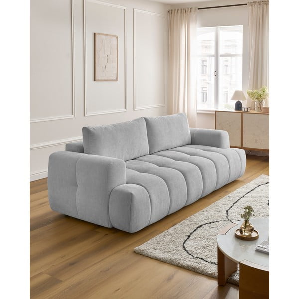 Svijetlo siva sklopiva/s prostorom za odlaganje sofa 251 cm Fuji – Bobochic Paris-image-1